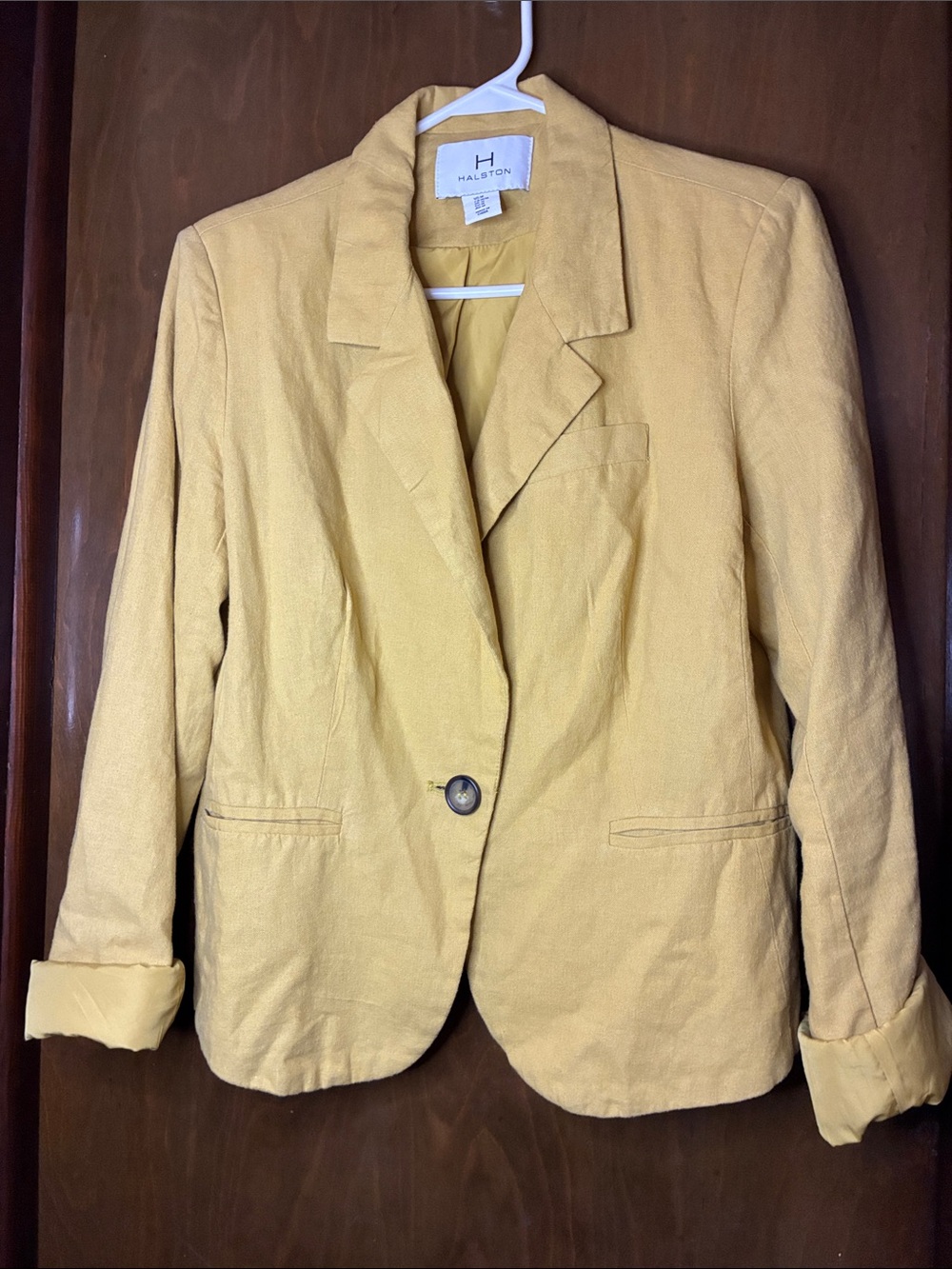 Halston Yellow Women's Tailored Blazer